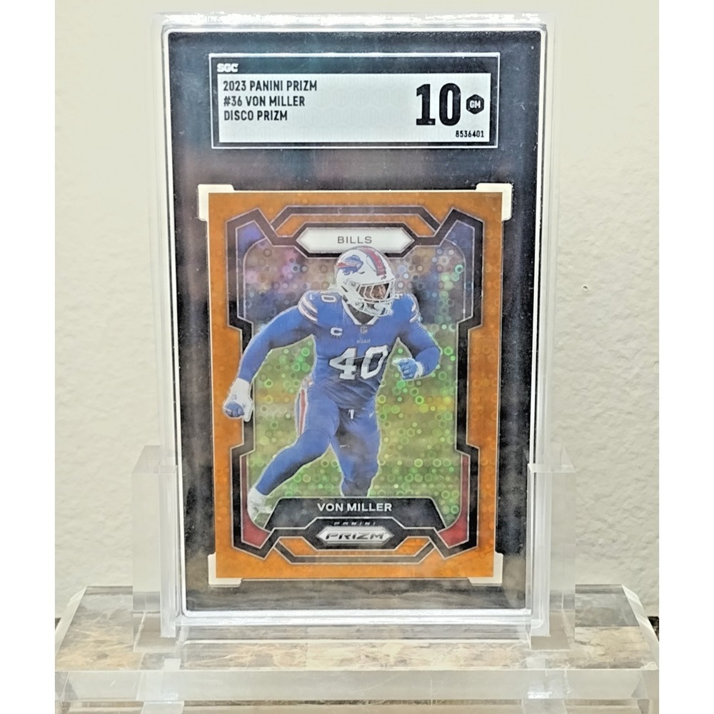 Von Miller #36 Orange Disco Prizm 2023 Panini Prizm SGC 10 Buffalo Bills